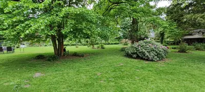 Ein Garten an der Unterkunft Villa Kunterbunt, Gemütlichkeit am Waldesrand