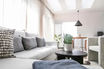 Ein Sitzbereich in der Unterkunft Seehuus Duhnen Apartments