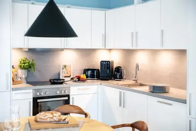 Küche/Küchenzeile in der Unterkunft Seehuus Duhnen Apartments