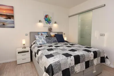 Ein Bett oder Betten in einem Zimmer der Unterkunft Haus 
