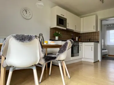 Küche/Küchenzeile in der Unterkunft Ferienwohnung Nordseenest
