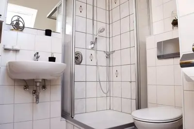 Ein Badezimmer in der Unterkunft Wattwürmchen