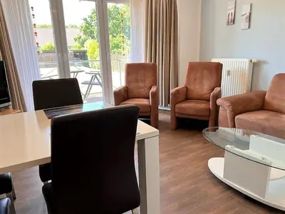 Ein Sitzbereich in der Unterkunft Haus am Mühlenpark Whg. 9