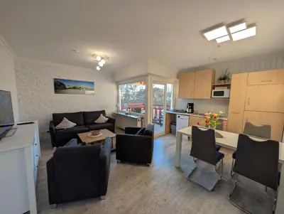 Küche/Küchenzeile in der Unterkunft Terrassenhaus, FeWo 31