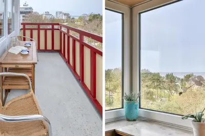 Ein Balkon oder eine Terrasse in der Unterkunft Terrassenhaus, FeWo 76