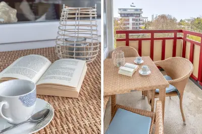 Ein Balkon oder eine Terrasse in der Unterkunft Terrassenhaus, FeWo 73