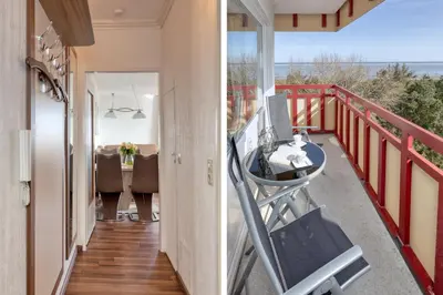 Ein Balkon oder eine Terrasse in der Unterkunft Terrassenhaus, FeWo 88