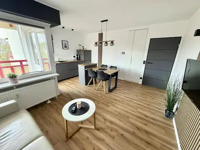 Küche/Küchenzeile in der Unterkunft Terrassenhaus, FeWo 45