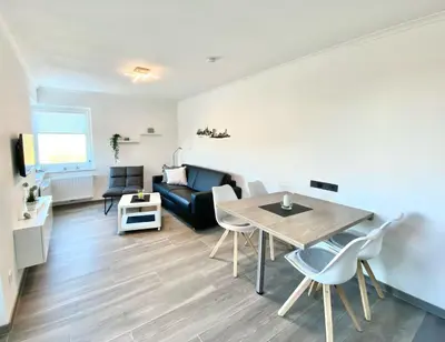 Ein Sitzbereich in der Unterkunft Terrassenhaus, FeWo 62