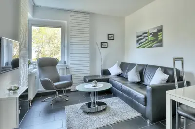 Ein Sitzbereich in der Unterkunft Terrassenhaus, FeWo 20