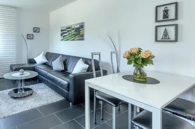 Ein Sitzbereich in der Unterkunft Terrassenhaus, FeWo 20