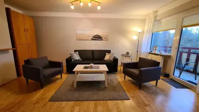 Ein Sitzbereich in der Unterkunft Terrassenhaus, FeWo 41