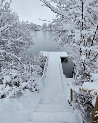 Mobilheim Jasmin mit Veranda am Kransburger See 554 im Winter