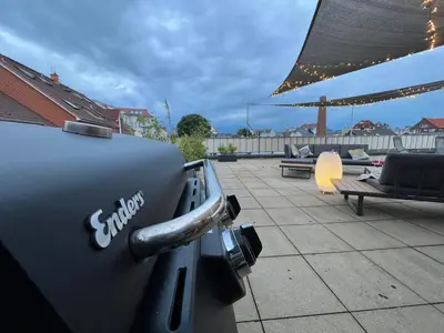 Ein Sitzbereich in der Unterkunft Luxuriöse Penthaus Wohnung in Cuxhaven # Cosiness Company