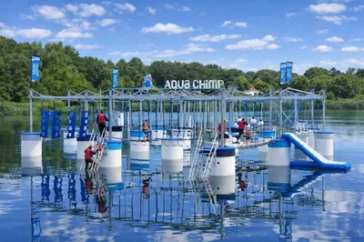 Der Swimmingpool an oder in der Nähe von Mobilheim Küstenschwalbe am Kransburger See 553