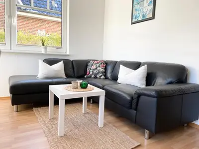 Ein Sitzbereich in der Unterkunft Haus Eversand Nr 1