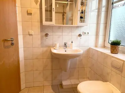 Ein Badezimmer in der Unterkunft Haus Eversand Nr 1