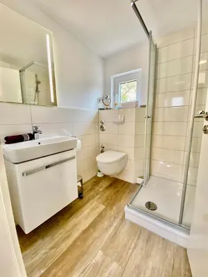 Ein Badezimmer in der Unterkunft Am Oland 11 Bungalow