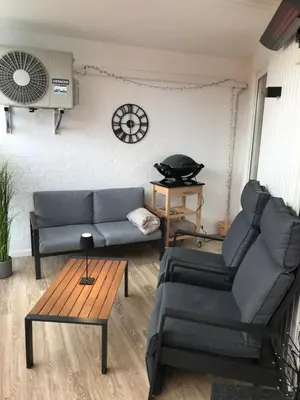 Ein Sitzbereich in der Unterkunft Haus Düne, Ferienwohnung 28