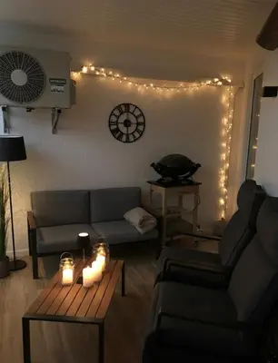 Ein Sitzbereich in der Unterkunft Haus Düne, Ferienwohnung 28