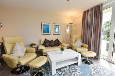Ein Sitzbereich in der Unterkunft Haus Trafalger Appartement TR147