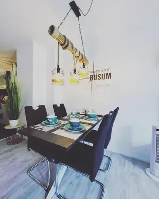 Ein Sitzbereich in der Unterkunft Ferienwohnung Watt un Leev in direkter Strand & Citynähe von Büsum