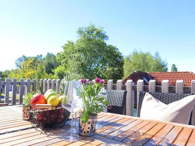 Ein Balkon oder eine Terrasse in der Unterkunft Ferienwohnung Dat Mutt