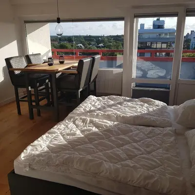 Ein Bett oder Betten in einem Zimmer der Unterkunft LITTLE SKYSUITE W94 inkl Ebikes Pool Sauna