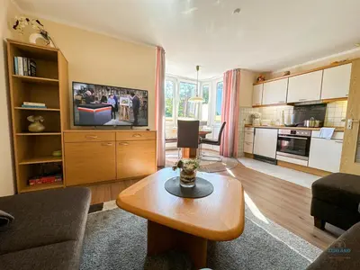 Küche/Küchenzeile in der Unterkunft Haus Elbstrom Döse Whg 4