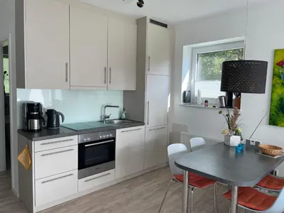 Küche/Küchenzeile in der Unterkunft Appartment Hinterdeich