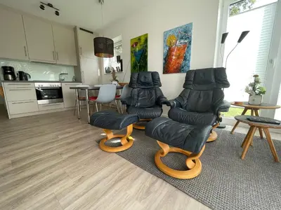 Küche/Küchenzeile in der Unterkunft Appartment Hinterdeich