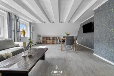 TV/Unterhaltungsangebot in der Unterkunft Ferienwohnung Hausboot an der Lagune Oberdeck Büsum