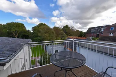 Ein Balkon oder eine Terrasse in der Unterkunft Haus 4Muscheln Appartement 4M2