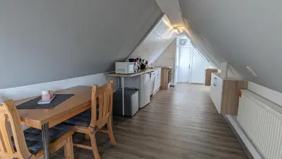 Küche/Küchenzeile in der Unterkunft Dachgeschosswohnung Wilhelm
