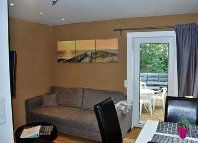 Ein Sitzbereich in der Unterkunft Haus Santalla Whg. Unterdeck