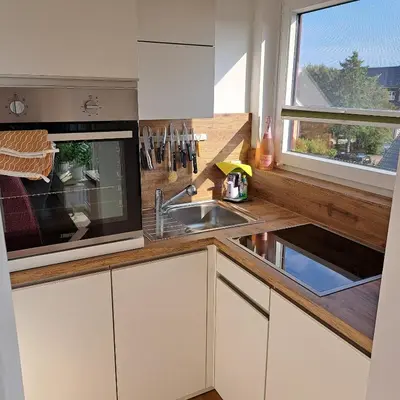 Küche/Küchenzeile in der Unterkunft Ferienwohnung Fischerbude