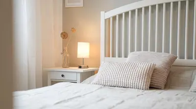 Ein Bett oder Betten in einem Zimmer der Unterkunft gemütliches Ferienhaus hinterm Deich