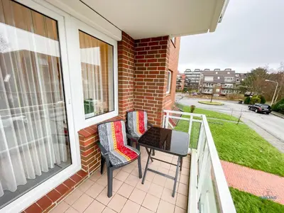 Ein Balkon oder eine Terrasse in der Unterkunft Residenz Kormoran Wohnung 1.06