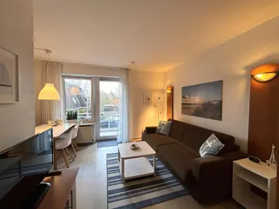 Ein Sitzbereich in der Unterkunft Residenz Kormoran Wohnung 1.06
