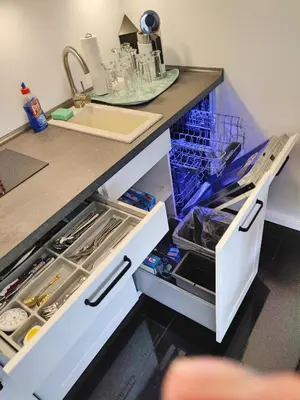 Küche/Küchenzeile in der Unterkunft Studio Rosengarten