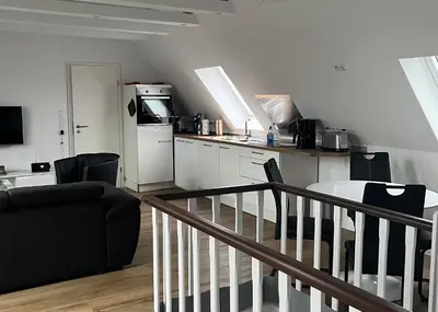 Küche/Küchenzeile in der Unterkunft Ferienwohnung Seeherz