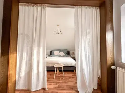 Ein Bett oder Betten in einem Zimmer der Unterkunft Watt'n Traum II - Wohnung nahe Nordseestrand