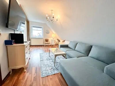 Ein Sitzbereich in der Unterkunft Watt'n Traum II - Wohnung nahe Nordseestrand