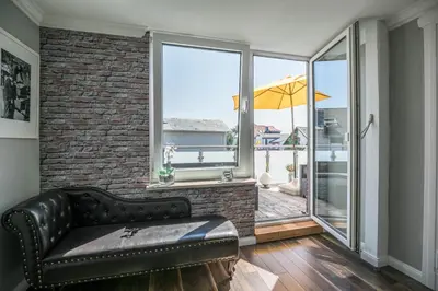 Ein Sitzbereich in der Unterkunft Haus Wellen und Meer Apartment 3
