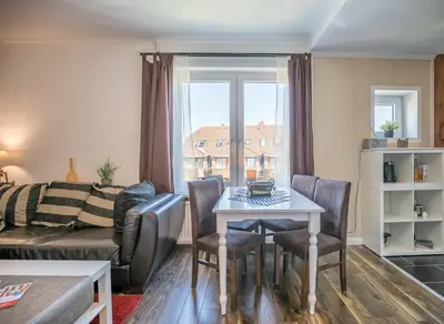Ein Sitzbereich in der Unterkunft Haus Wellen und Meer Apartment 4