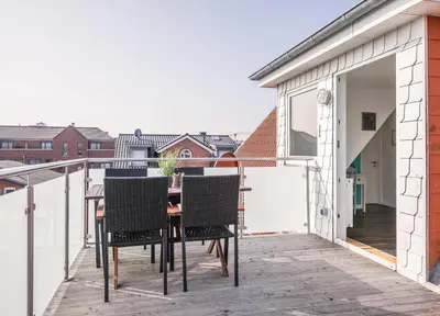 Ein Balkon oder eine Terrasse in der Unterkunft Haus Wellen und Meer Apartment 5
