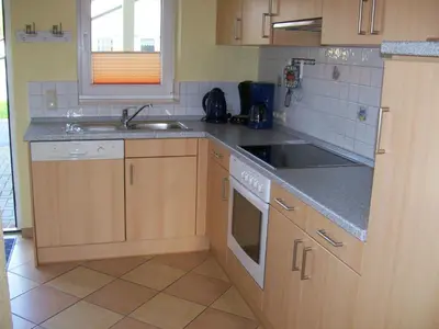 Küche/Küchenzeile in der Unterkunft Ferienhaus Deichblick