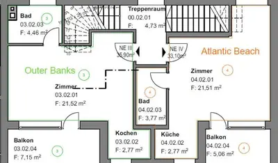 Grundriss der Unterkunft Atlantic Beach - by Mila FerienARPartments - Büsum Zentrum eigener Parkplatz Balkon