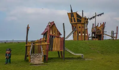 Ein Kinderspielbereich in der Unterkunft Ankerpunkt Südost - Dorumer Sielhuus 6
