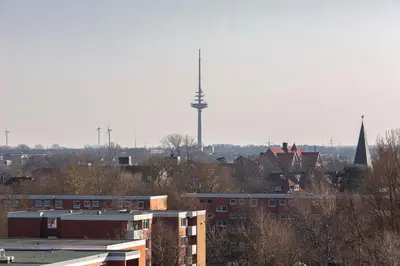 Ein allgemeiner Blick auf Cuxhaven oder ein Stadtblick von der Ferienwohnung aus